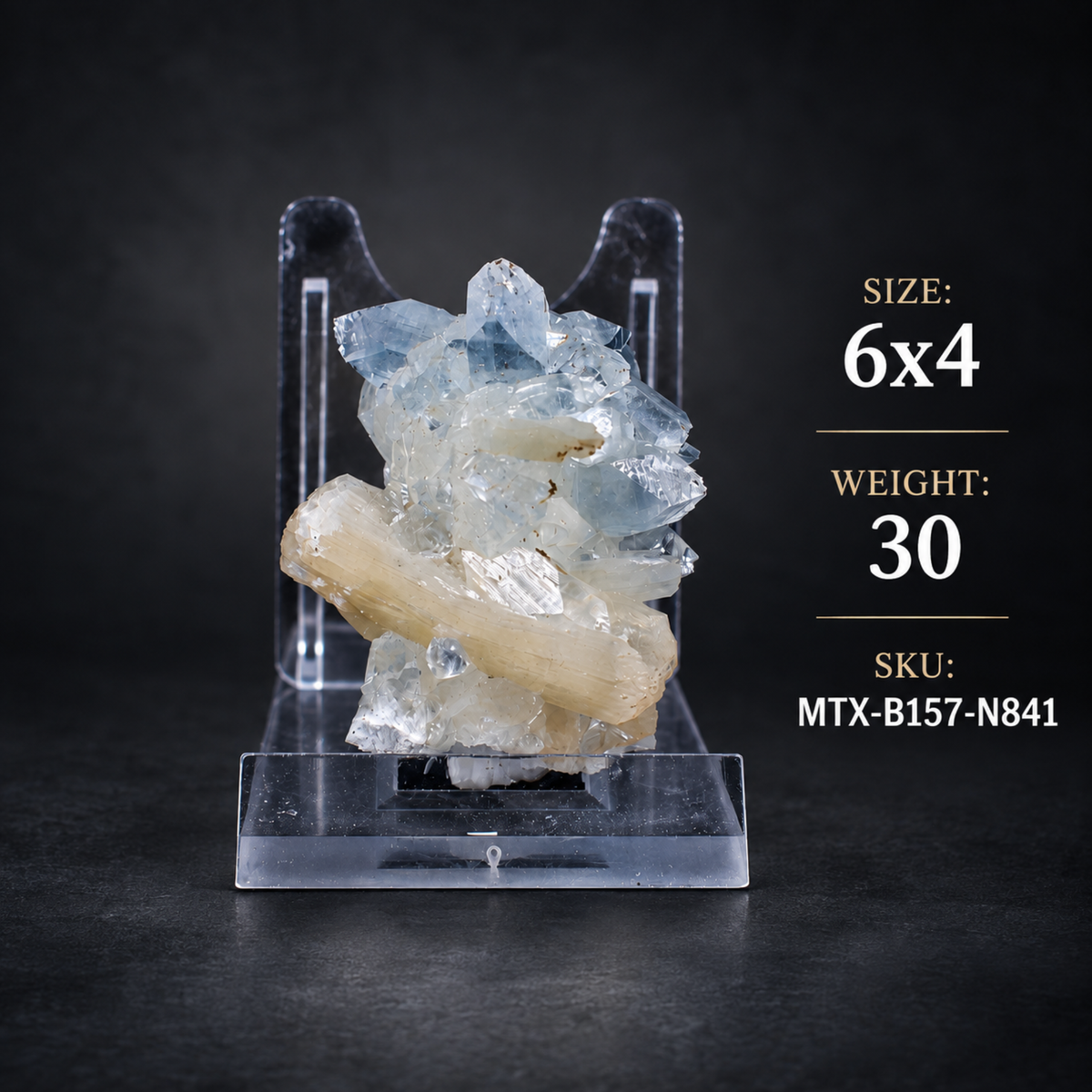 Natural Stilbite with Apophyllite Crystal Cluster – 30 g