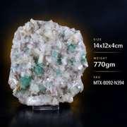 Natural Green Apophyllite with Heulandite Crystal Specimen – India