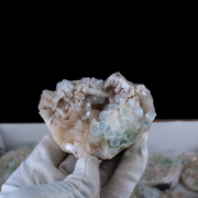 Natural Green Apophyllite with Stilbite &amp; Heulandite Crystal Lot – 13 PCS – Mineral Specimens from India