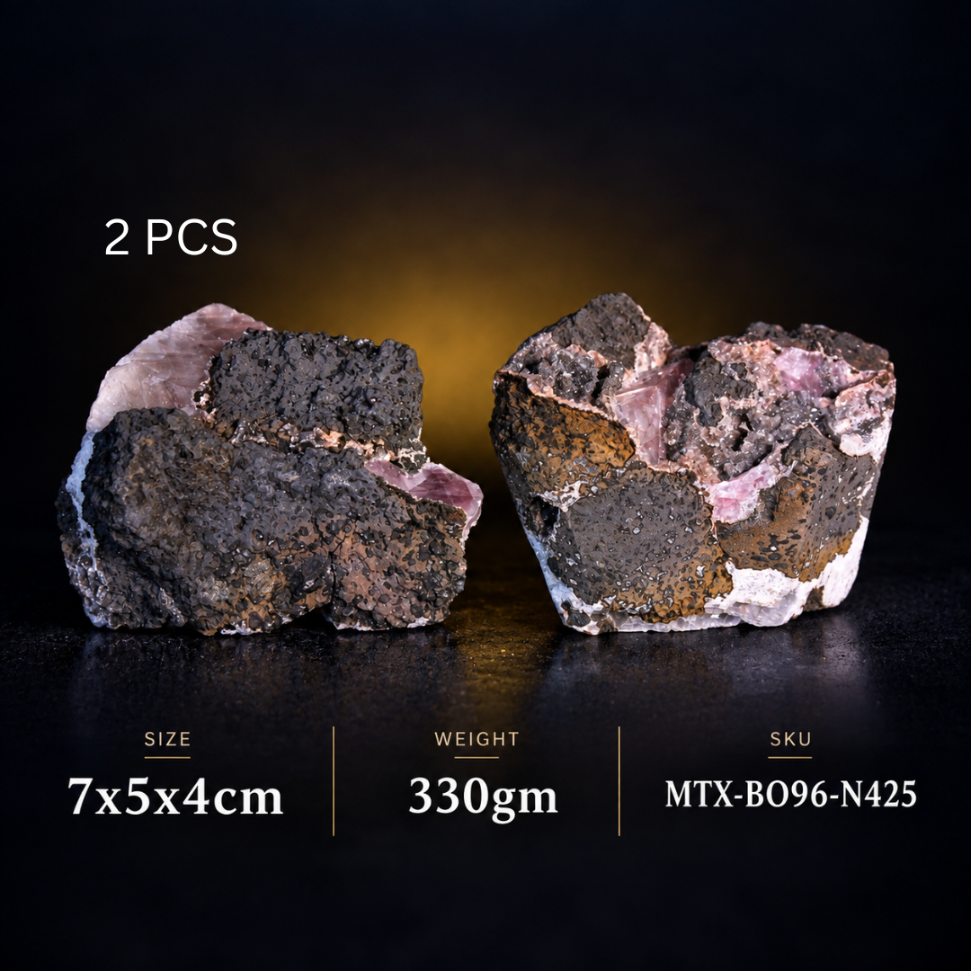 Natural Calcite Geode – 2 Piece Mineral Specimen Lot from India