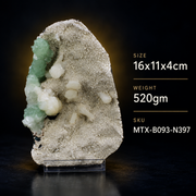Natural Green Apophyllite with Heulandite Crystal Specimen – India