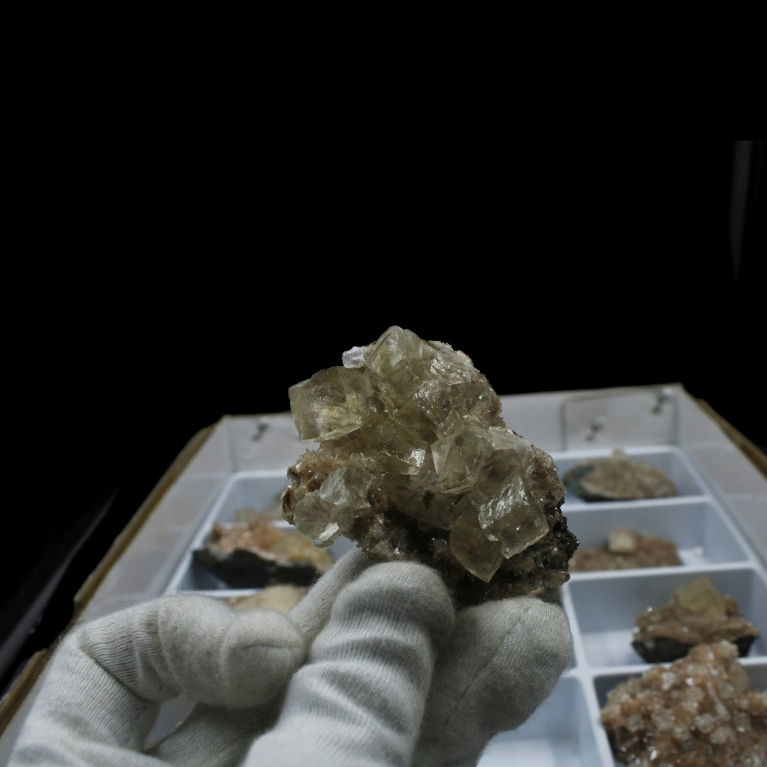 Natural Stilbite with Heulandite &amp; Calcite – 18 Piece Mineral Lot from India
