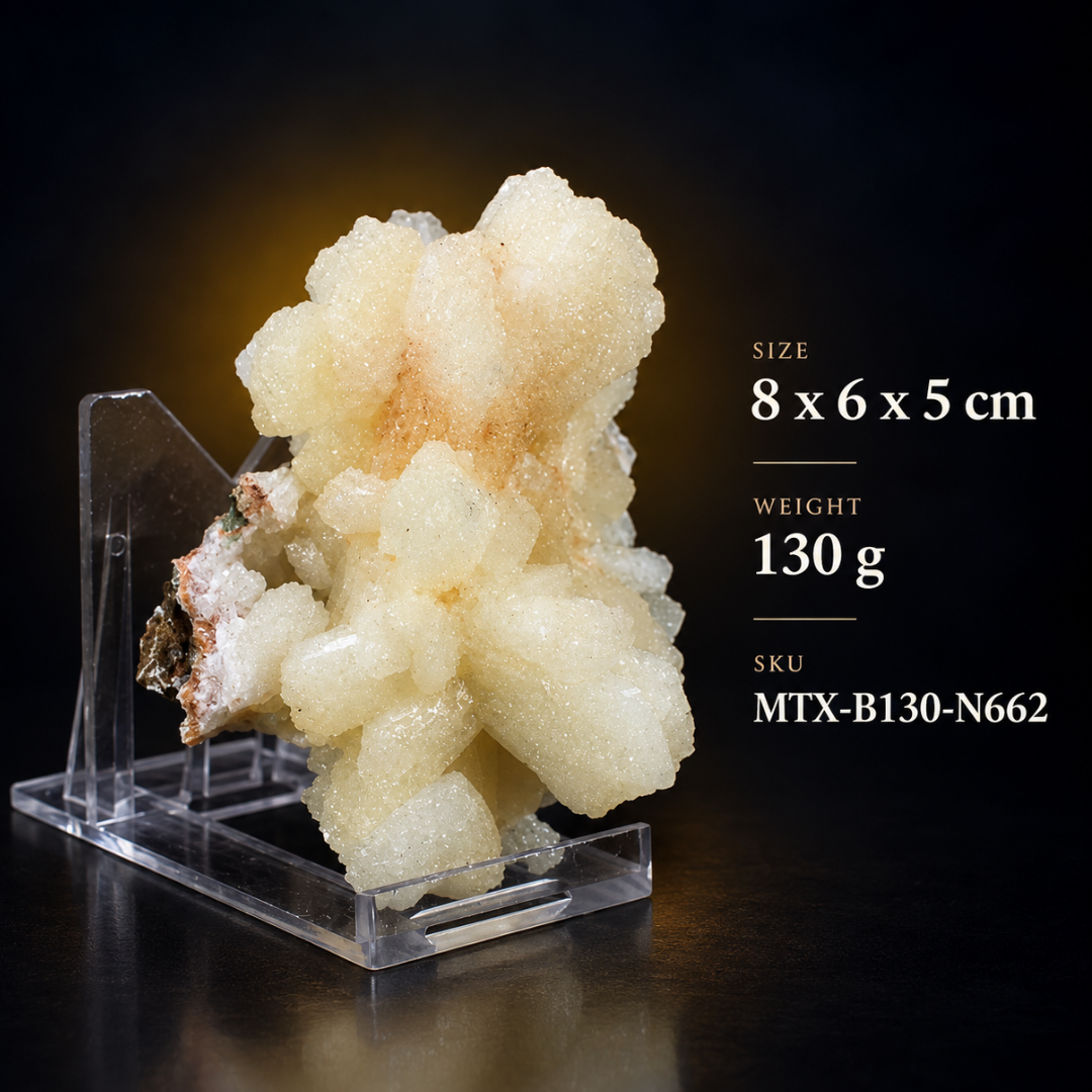Natural Peach Stilbite Crystal Cluster – 130g