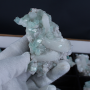 Natural Green Apophyllite, Stilbite with Heulandite Crystal Lot – 18 Pieces from India