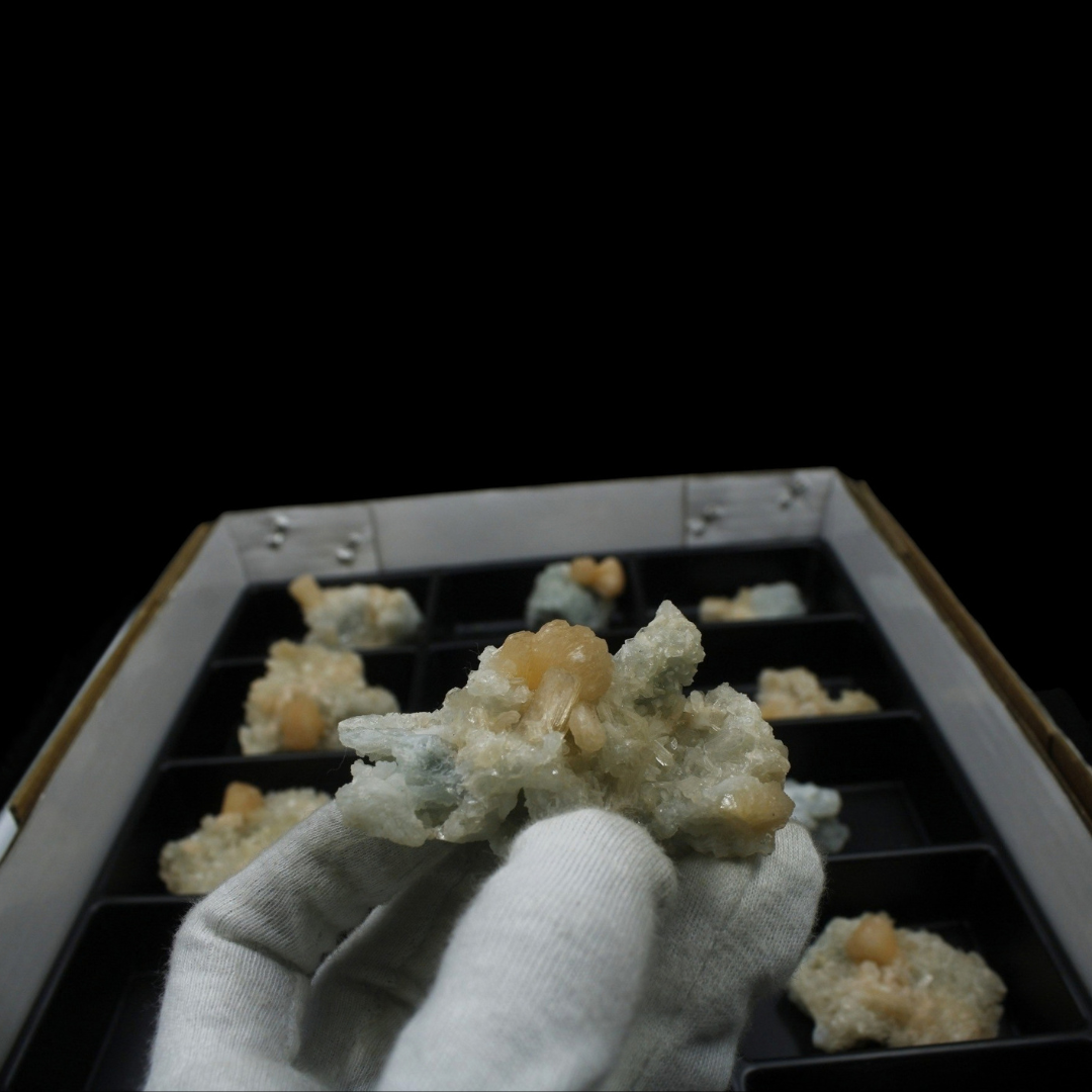 Natural Stilbite with Heulandite Crystal Lot – 18 PCS – Mineral Specimens from India