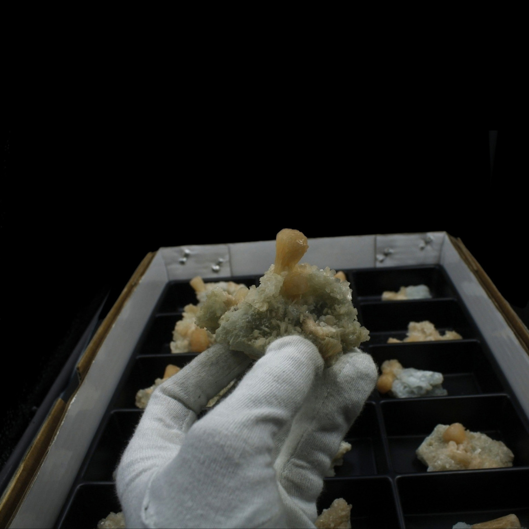 Natural Stilbite with Heulandite Crystal Lot – 18 PCS – Mineral Specimens from India