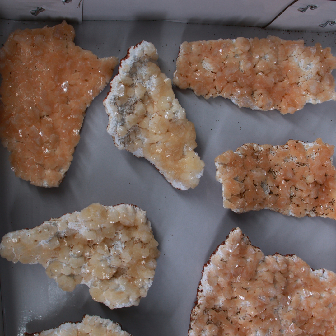 Natural Stilbite Heulandite Crystal Lot – 9 Pieces from India