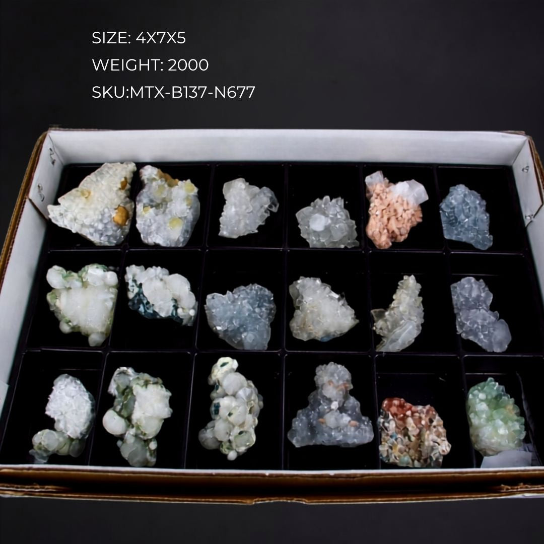 Scolecite Quartz & Calcite Apophyllite Stilbite Heulandite & More Collection 2000g 4x7x5cm Botryoidal Druzy Acicular Raw Crystal Specimen