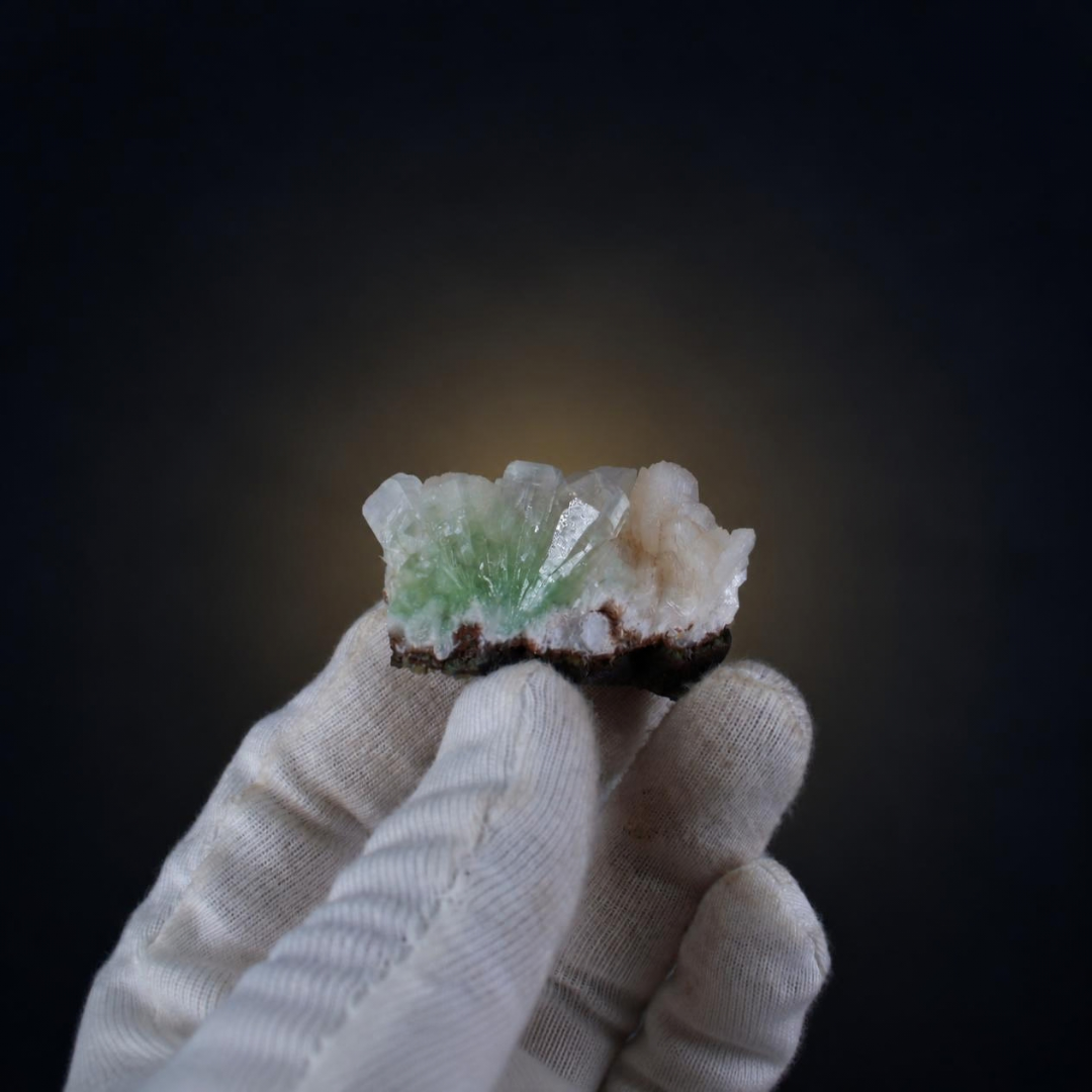 Natural Green Apophyllite Stilbite Heulandite Crystal Lot – 32 PCS – India