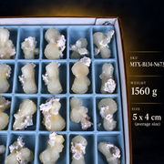 Natural White Stilbite Crystal Specimen Lot – 32 Pieces