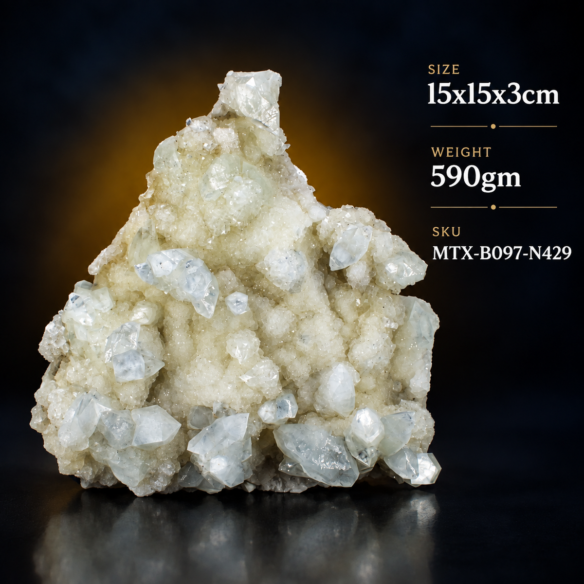 Natural Green Apophyllite with Heulandite Matrix