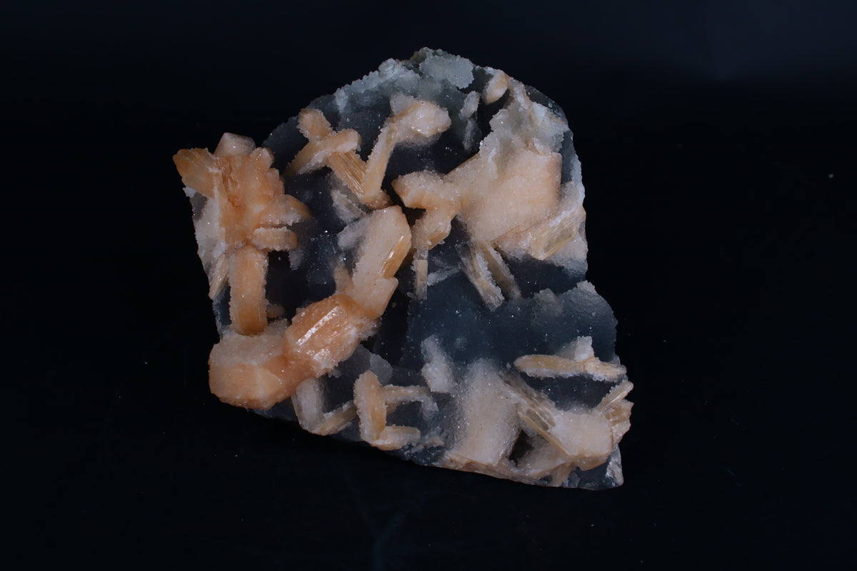 Stillbite with Heauldite Mineral 940g 15x13x6cm Bladed Tabular Raw Crystal Specimen
