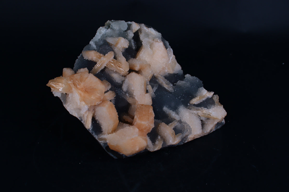 Stillbite with Heauldite Mineral 940g 15x13x6cm Bladed Tabular Raw Crystal Specimen