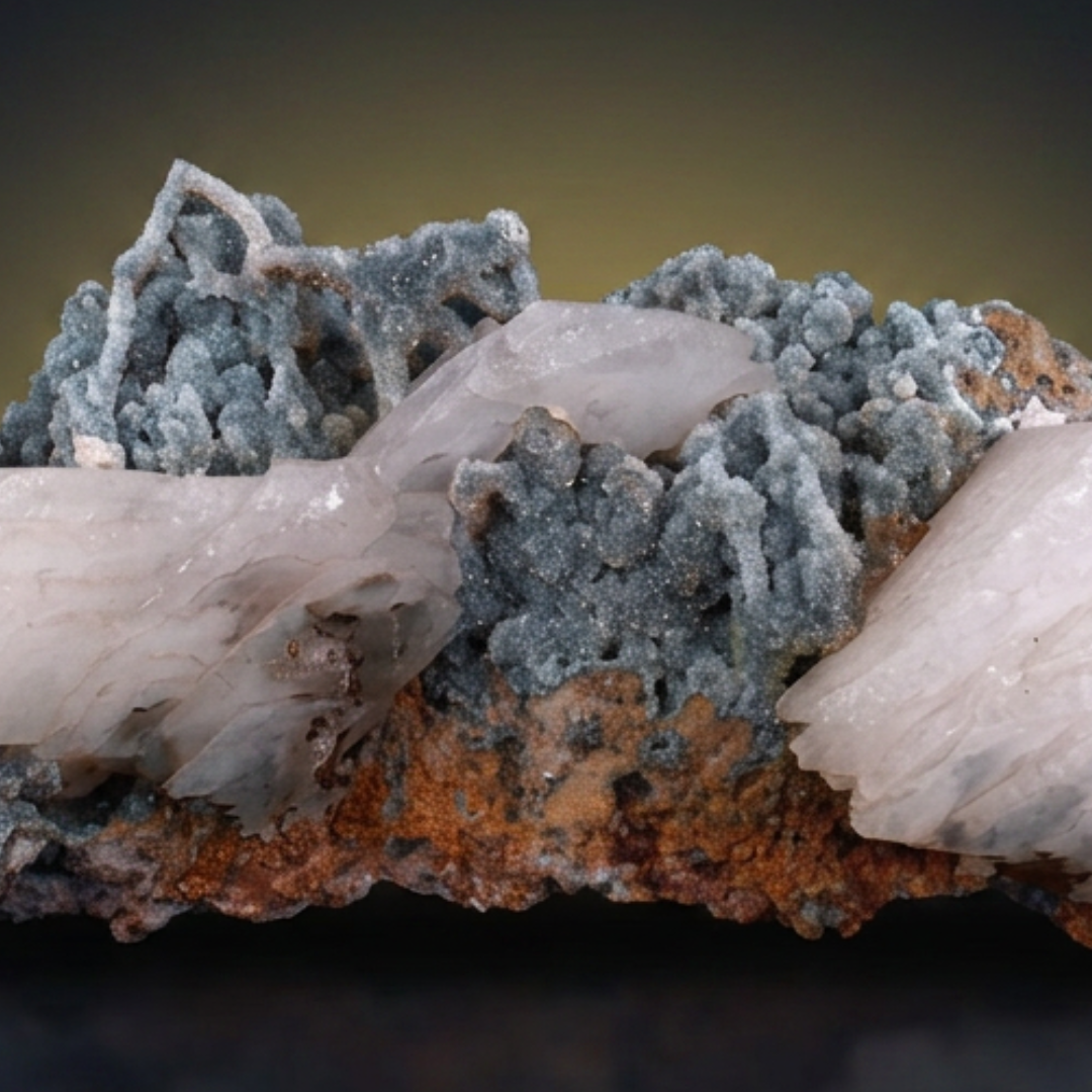Stilbite and Heulandite and Chalcedony specimen — India, 1000 g.