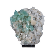 Natural Green Apophyllite with Mordenite Heulandite Crystal Specimen – India