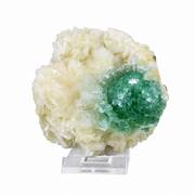 Green Apophyllite Crystal Group with Stilbite on Matrix — India | 330 g | 10 × 9 × 3 cm