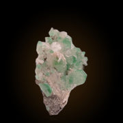 Green Apophyllite with Heulandite and Stilbite — Crystal Cluster Tabular Prismatic on Grayish-White Rock Matrix Natural Mineral Mineral Specimen 400g