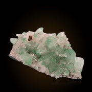 Green Apophyllite with Heulandite and Stilbite — Crystal Cluster Tabular Prismatic on Grayish-White Rock Matrix Natural Mineral Mineral Specimen 400g