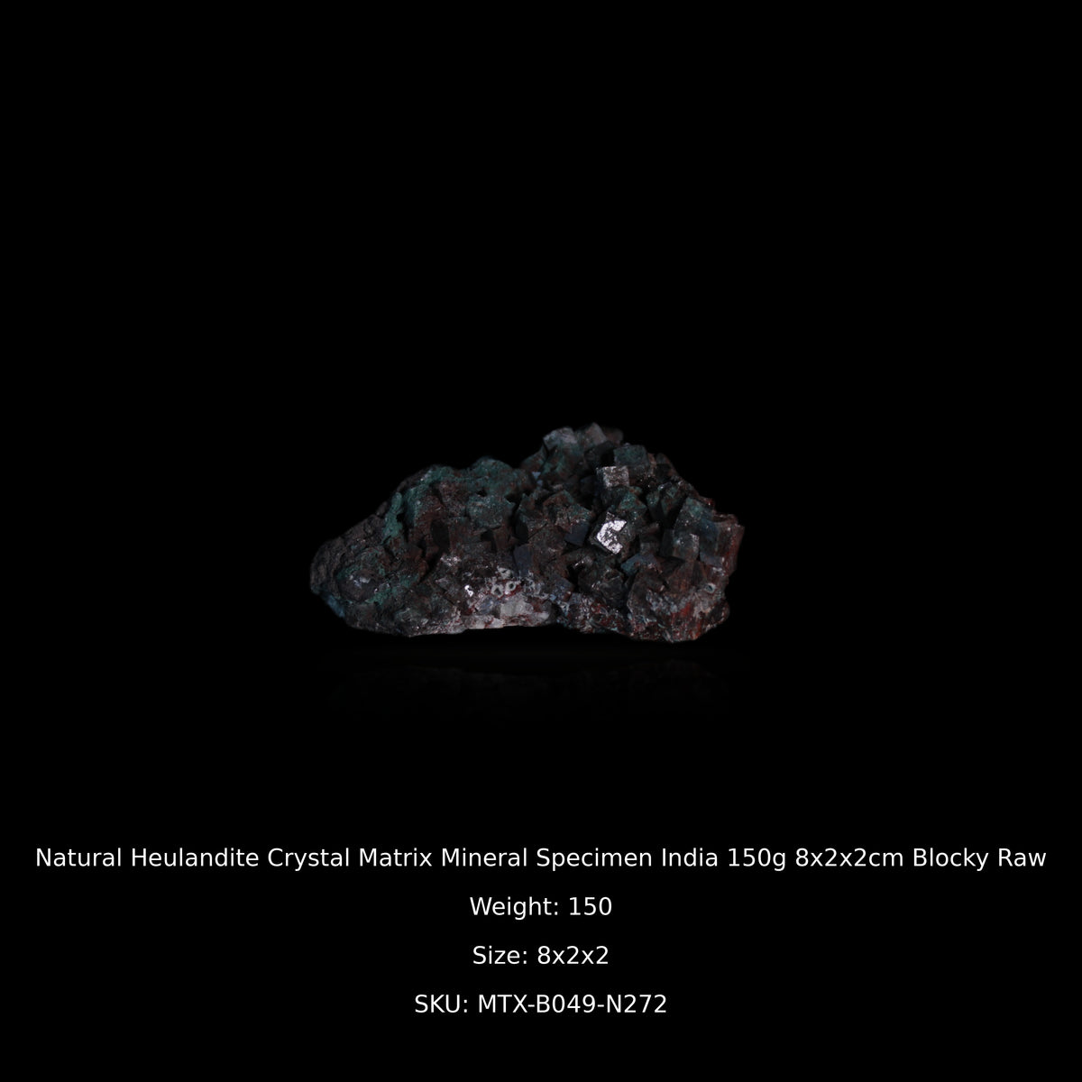 Natural Heulandite Crystal Matrix Mineral Specimen India 150g 8x2x2cm Blocky Raw