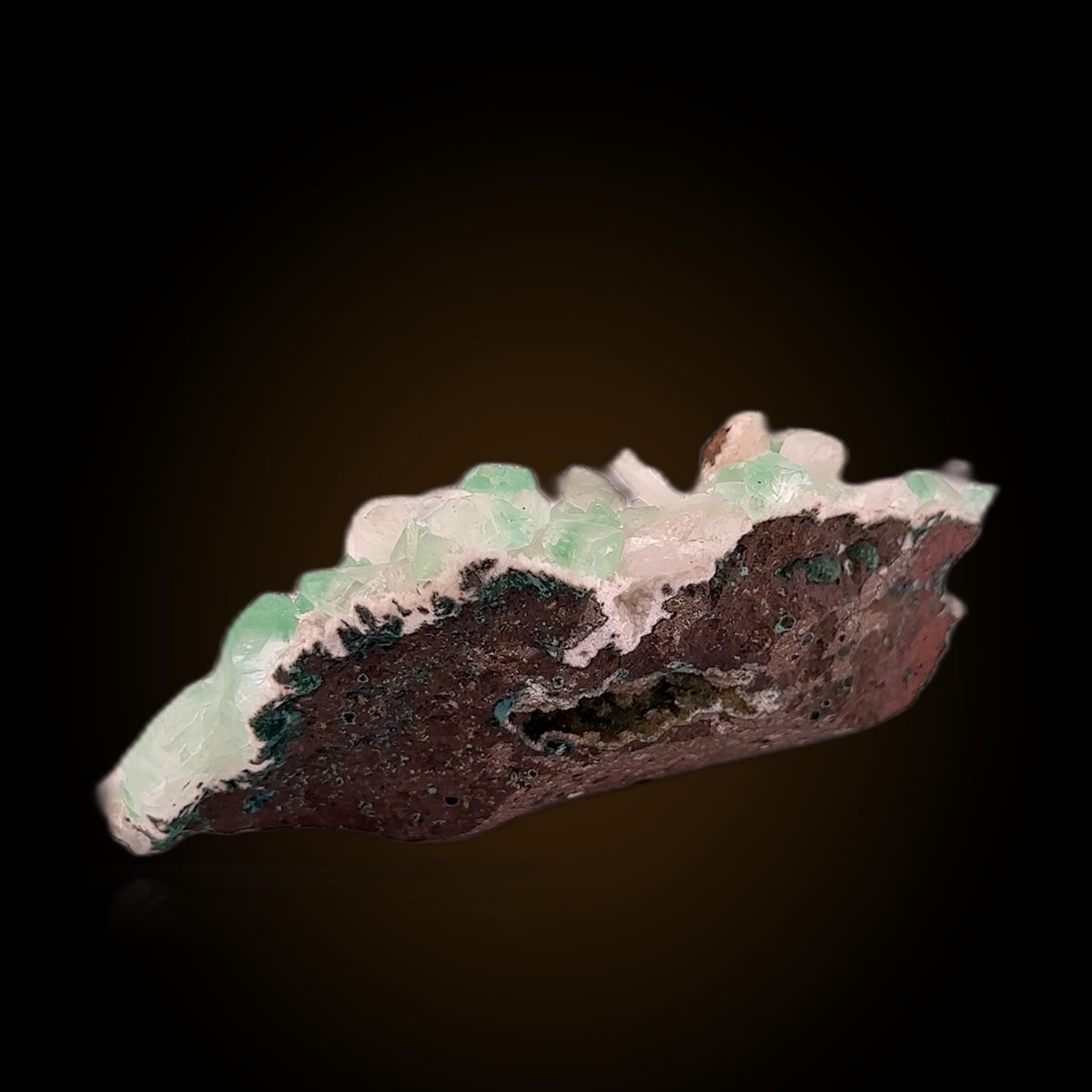 Green Apophyllite with Heulandite and Stilbite — Crystal Cluster Tabular Prismatic on Grayish-White Rock Matrix Natural Mineral Mineral Specimen 400g