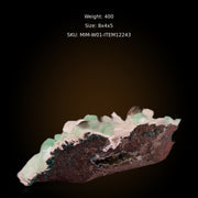 Green Apophyllite with Heulandite and Stilbite — Crystal Cluster Tabular Prismatic on Grayish-White Rock Matrix Natural Mineral Mineral Specimen 400g