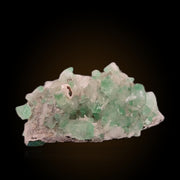 Green Apophyllite with Heulandite and Stilbite — Crystal Cluster Tabular Prismatic on Grayish-White Rock Matrix Natural Mineral Mineral Specimen 400g