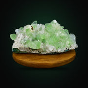 Green Apophyllite Crystal Cluster on White Heulandite Matrix | 290 g | 14 × 8 × 8 cm