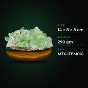 Green Apophyllite Crystal Cluster on White Heulandite Matrix | 290 g | 14 × 8 × 8 cm
