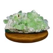Green Apophyllite Crystal Cluster on White Heulandite Matrix | 290 g | 14 × 8 × 8 cm