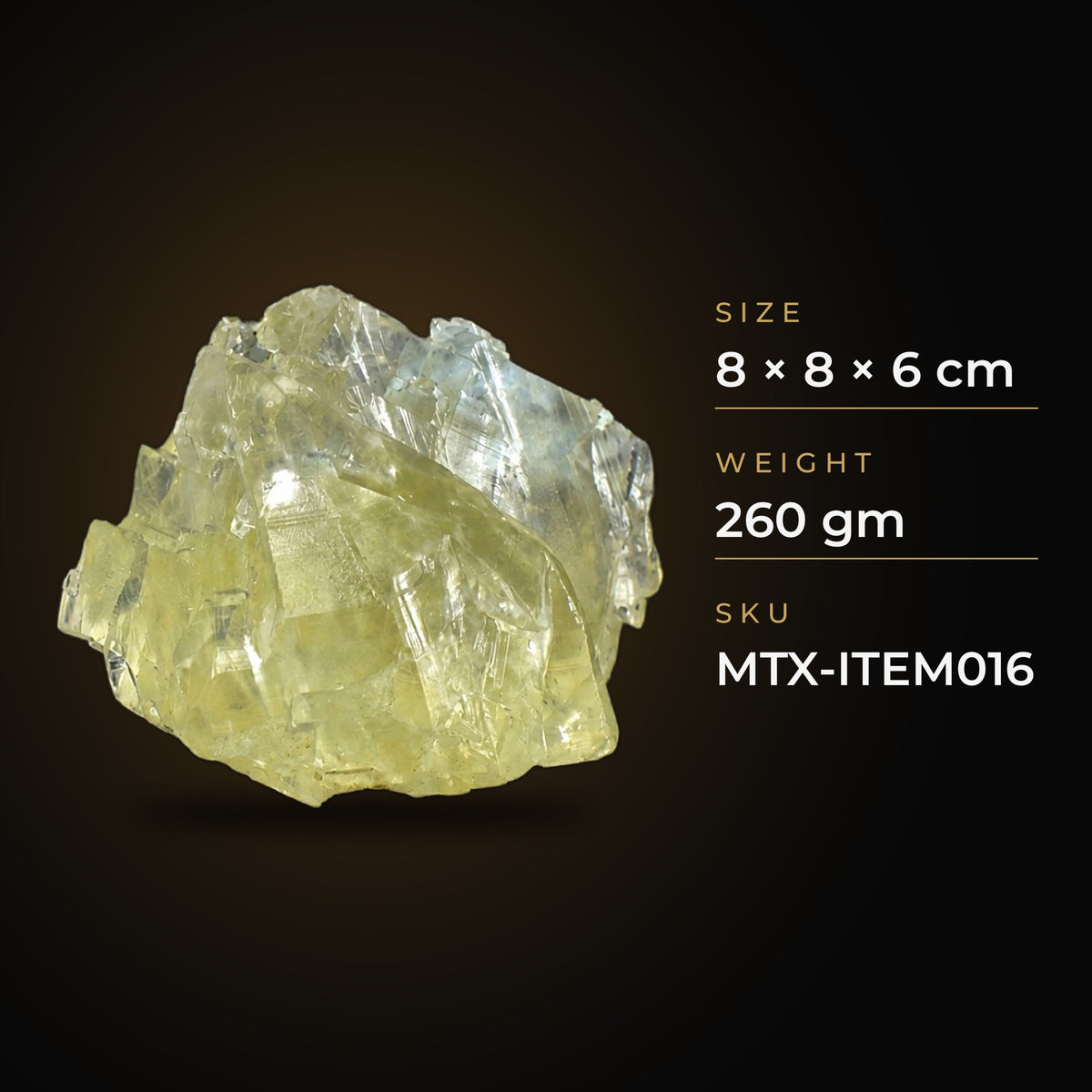 Yellow Calcite Crystal Group with Broad Reflective Faces | 260 g | 8 × 8 × 6 cm