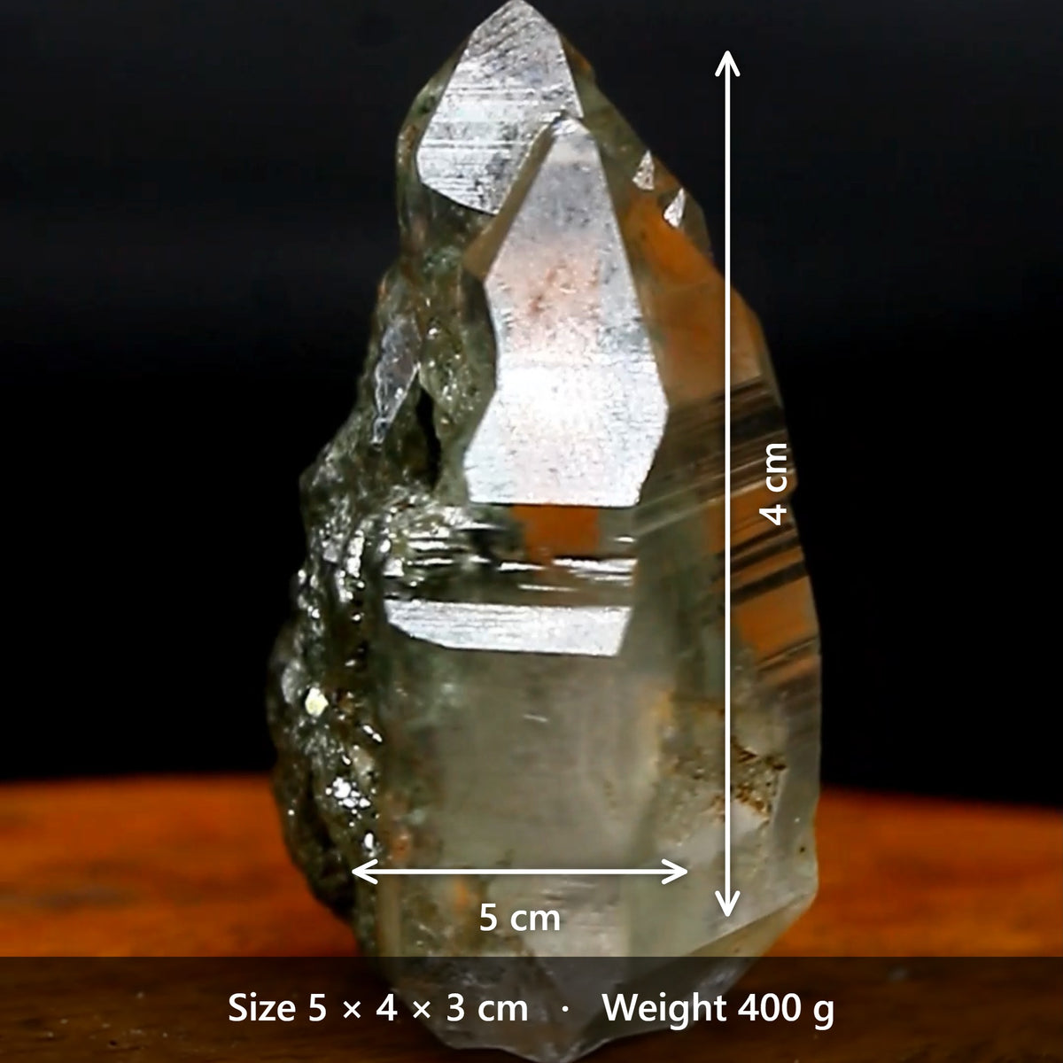 Green Chloride Quartz Phantom Tower 400g 5x4x3cm